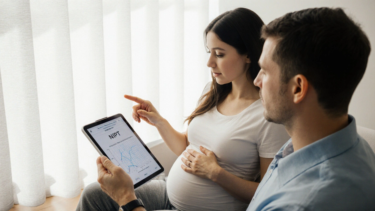 Párek konzultuje výsledek NIPT s genetikem v klinice.