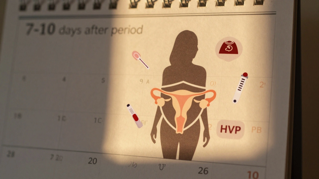 Symbolická scéna: žena chráněna před rakovinou děložního hrdla díky pravidelné prohlídce.