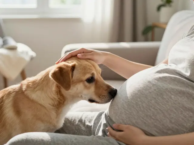 Jak se chová pes, když je žena těhotná? Změny v chování a co s tím dělat