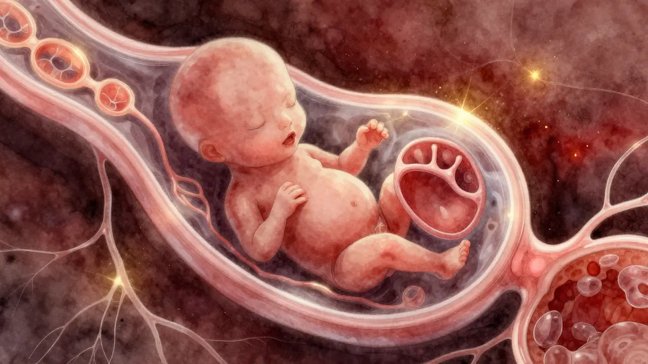 Malý plod na 6. týdnu s vyvíjejícím se srdcem a nervovou trubicí ve vývojovém prostředí.