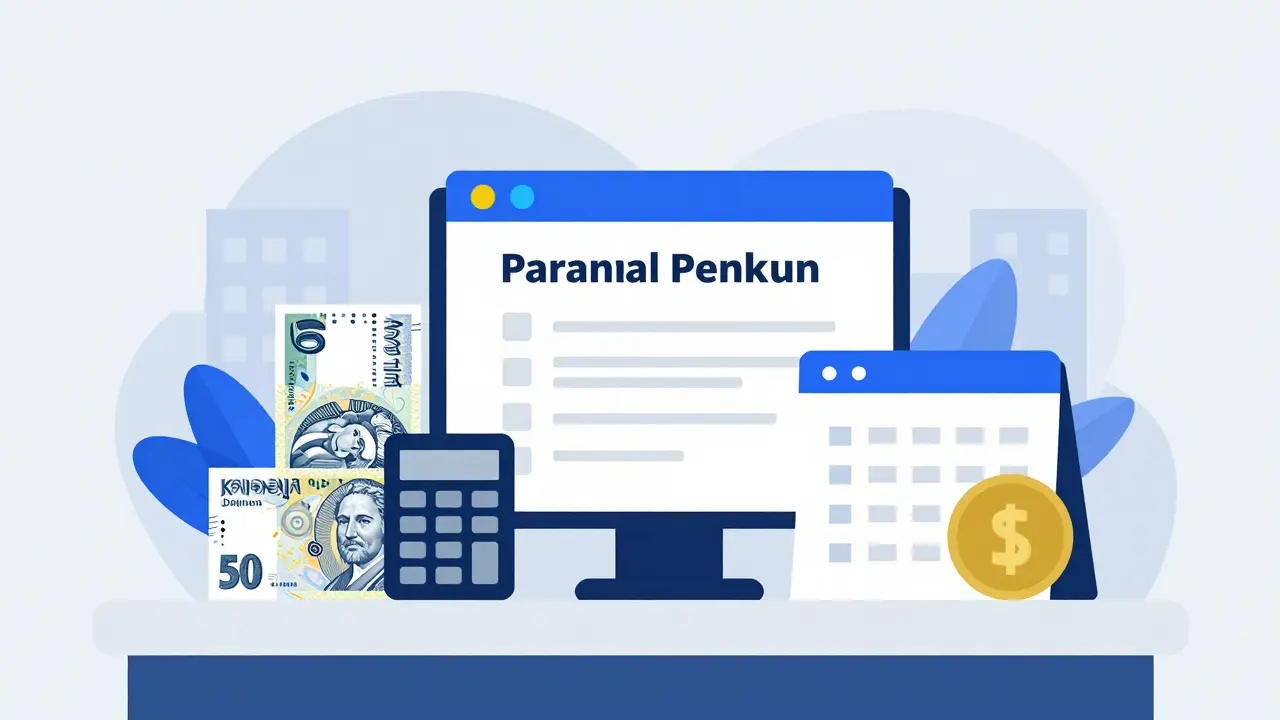 Pracovní stůl s kalkulačkou a žadostmi o finanční podporu