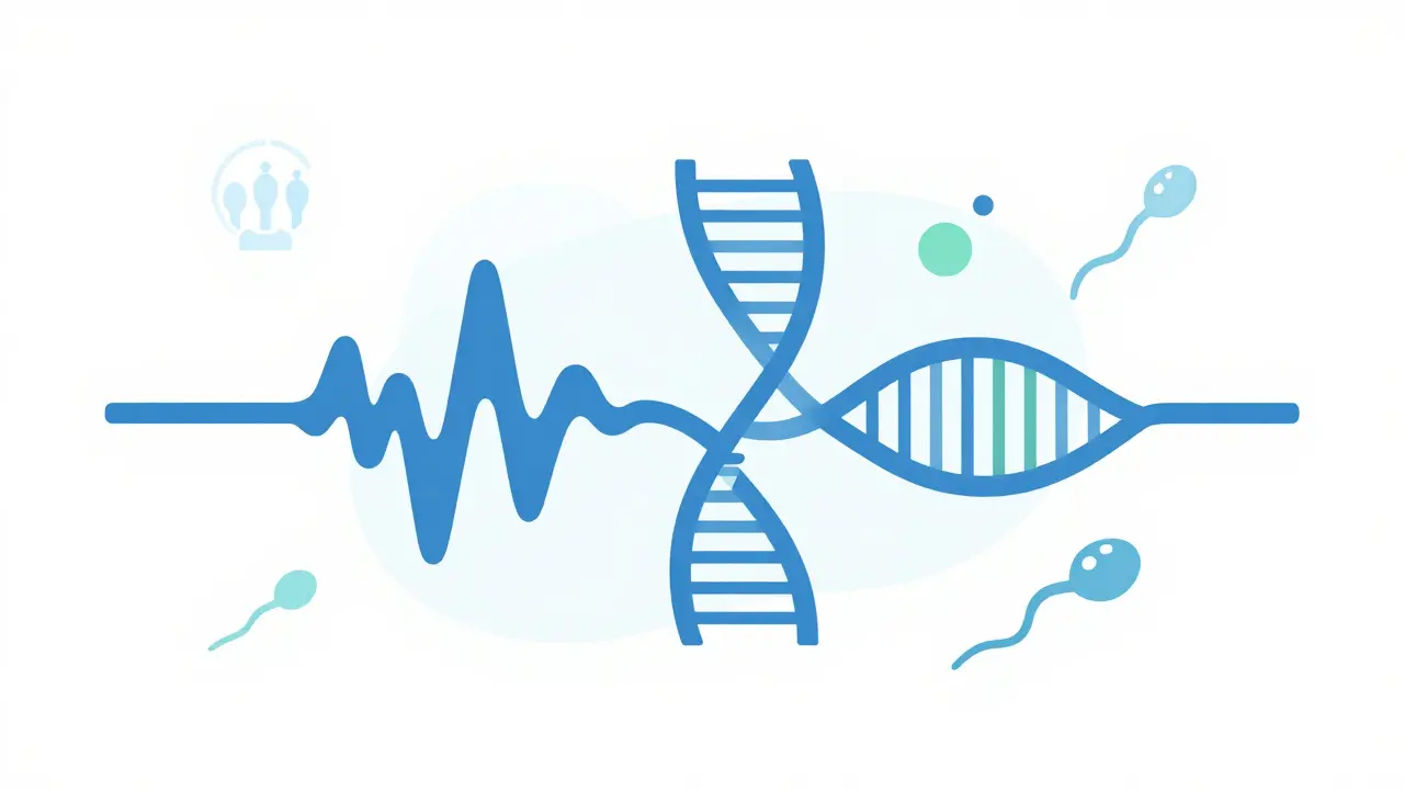 Abstraktní ilustrace diagnostiky plodnosti a DNA