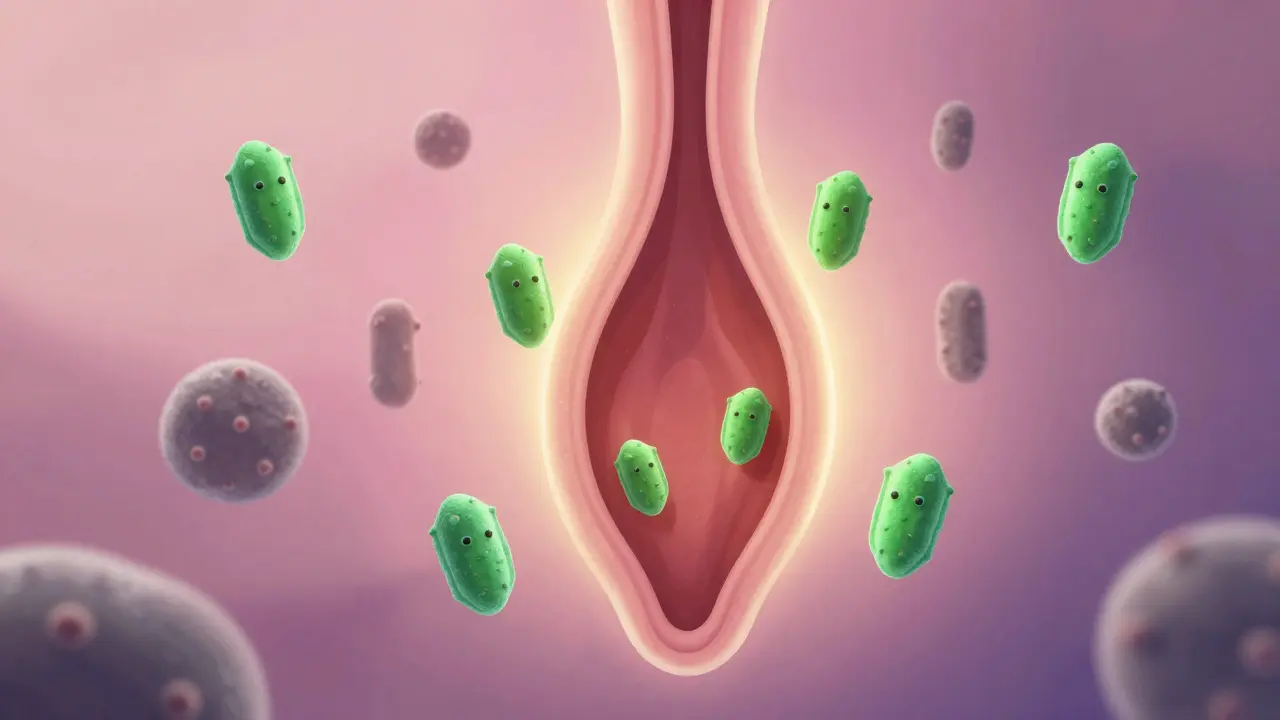 Abstraktní znázornění rovnováhy vaginální flory