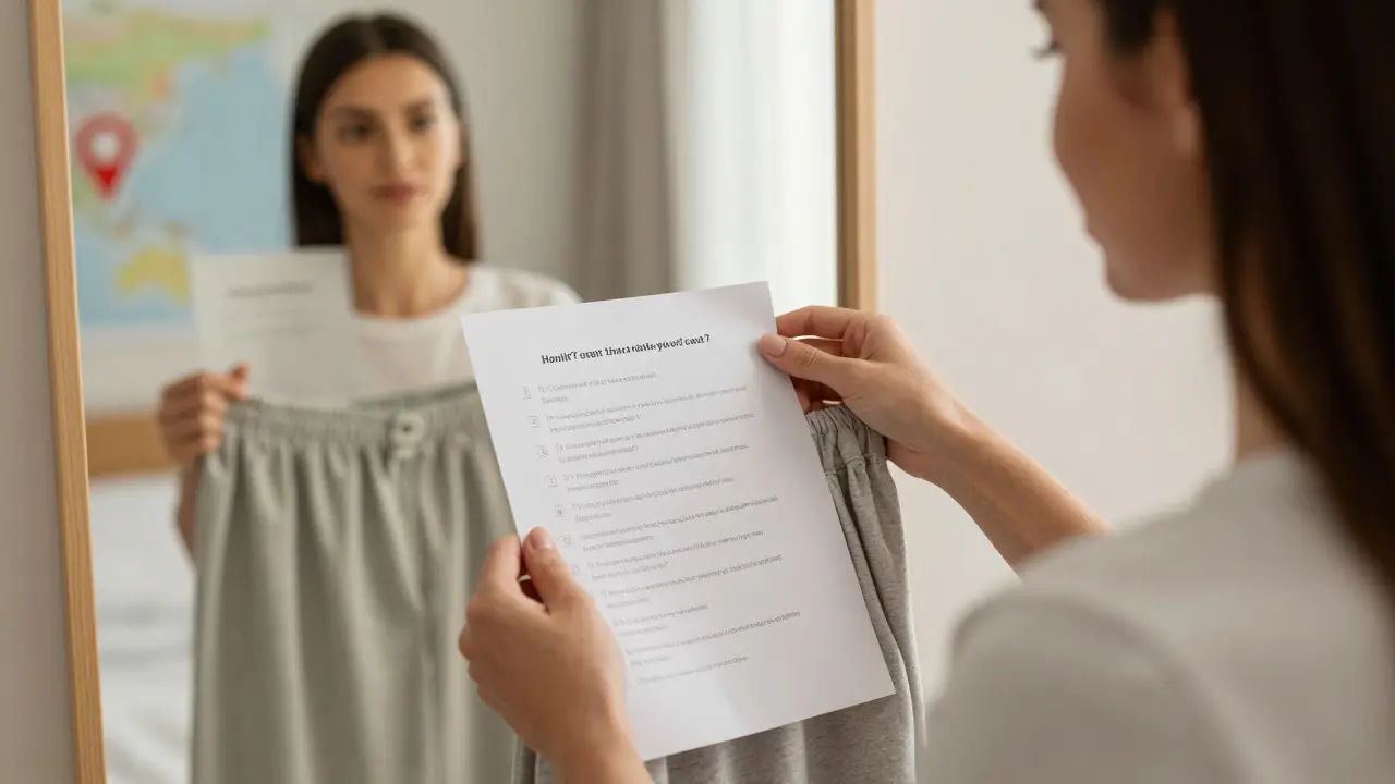 Dívka se sebevědomě připravuje na návštěvu gynekologa