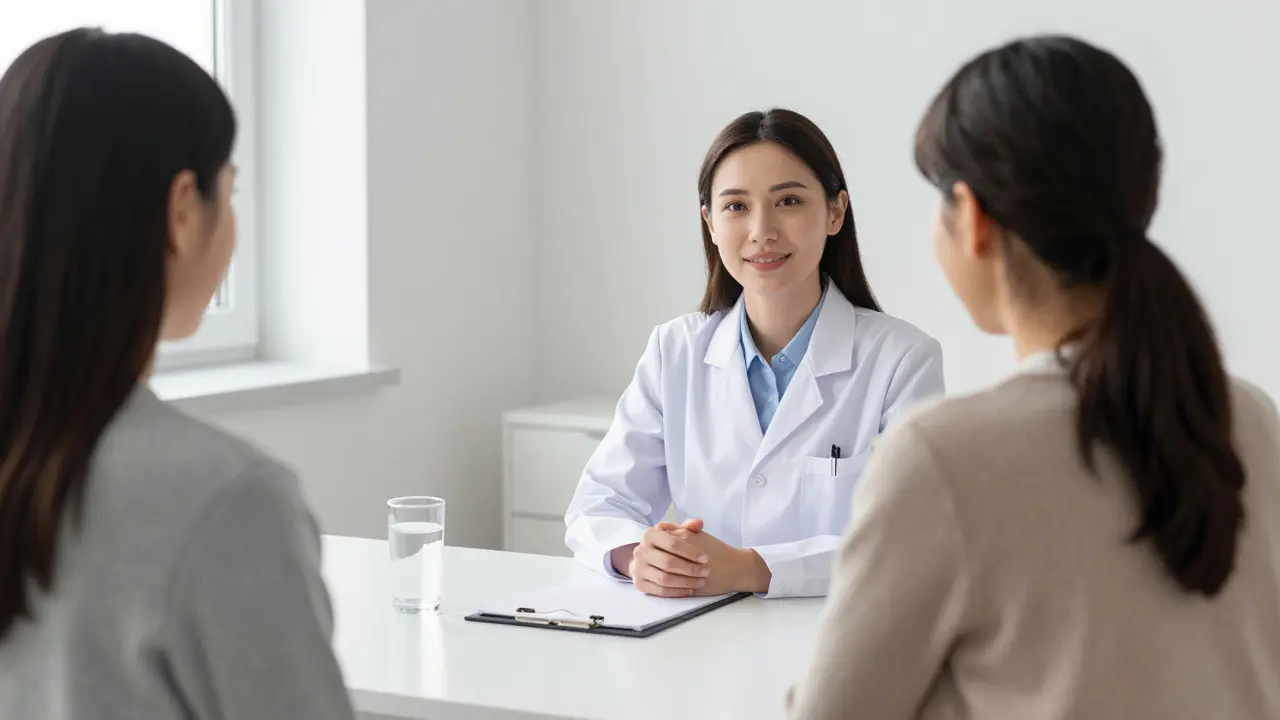Gynekologická konzultace mezi lékařem a pacientkou