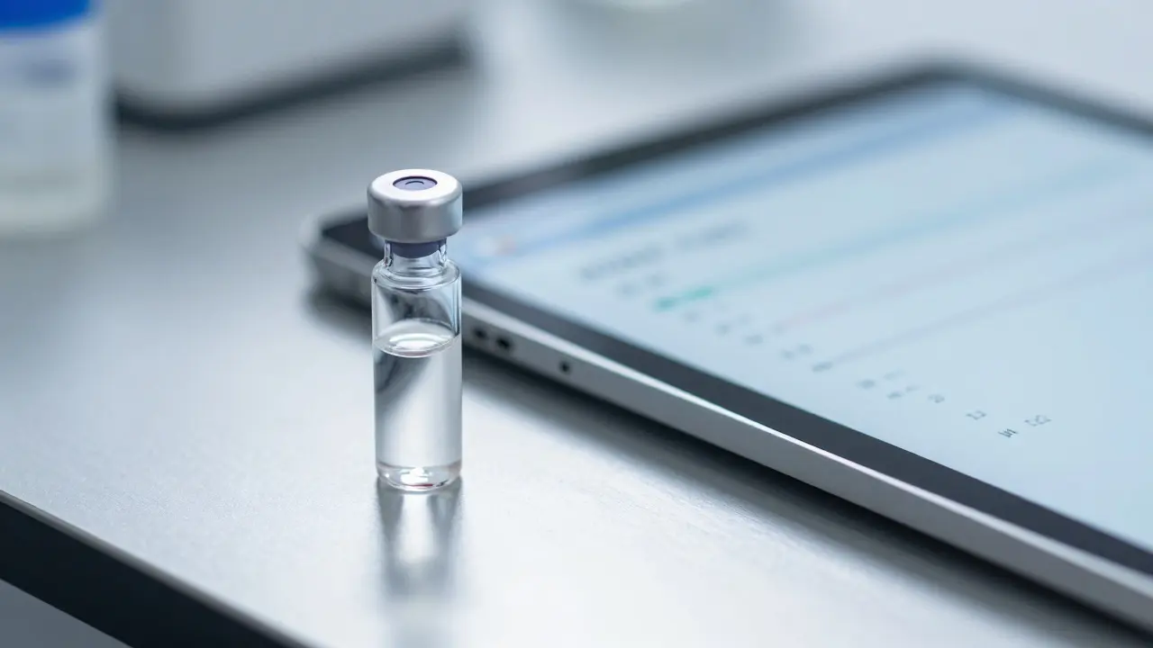Laboratorní vzorek pro test na HPV na stolu