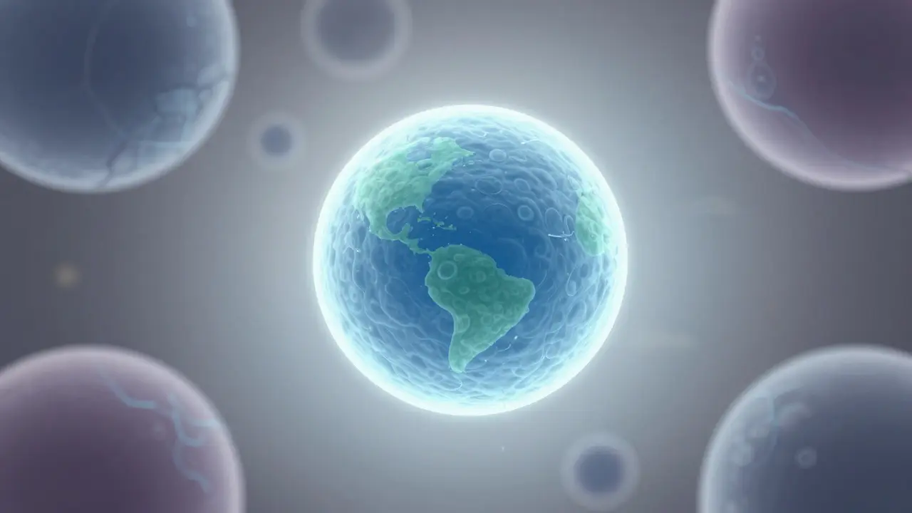 Abstraktní vizualizace kvality vajíček a vlivu věku na genetickou integritu